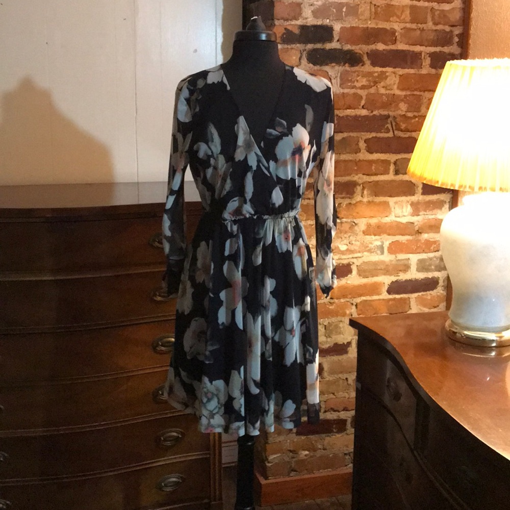 Lush Floral Mesh Dress L
